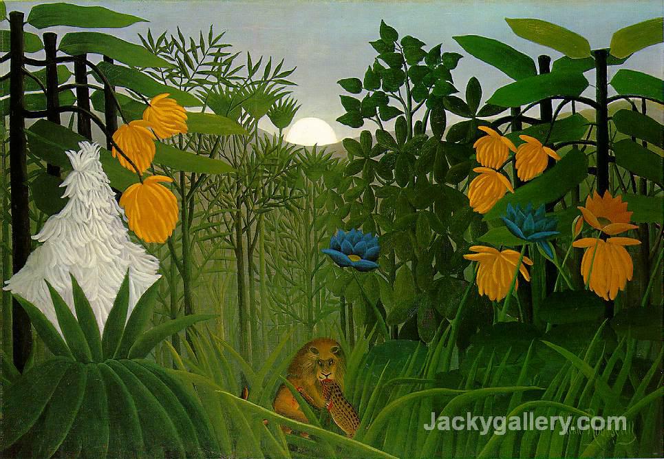 The Repast of the Lion by Henri Rousseau paintings reproduction